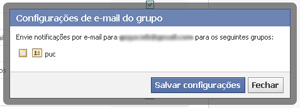 Parar de receber emails grupos Facebook