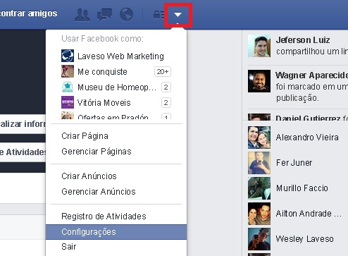 Colocar o E no nome do perfil no Facebook
