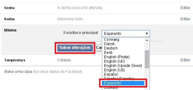 Alerar nome do perfil do Facebook