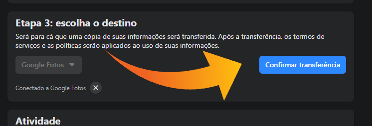 Transferir fotos do Facebook para o Google Fotos